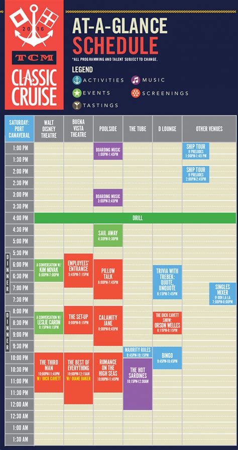 tcm daily and weekly schedules.